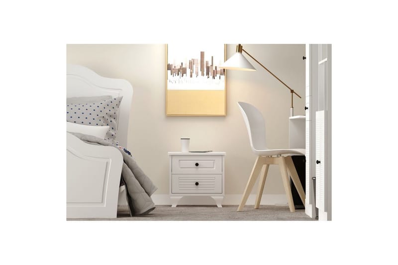 Klyros Yöpöytä 45 cm - Matta Valkoinen - Huonekalut - Pöytä & ruokailuryhmä - Apupöytä & sivupöytä - Yöpöytä