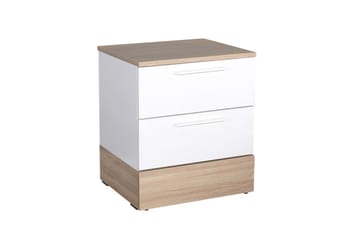 KMD Yöpöytä 45 cm - Tammi/Valkoinen - Huonekalut - Pöytä & ruokailuryhmä - Apupöytä & sivupöytä - Yöpöytä