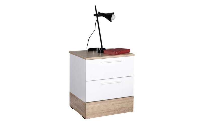 KMD Yöpöytä 45 cm - Tammi/Valkoinen - Huonekalut - Pöytä & ruokailuryhmä - Apupöytä & sivupöytä - Yöpöytä