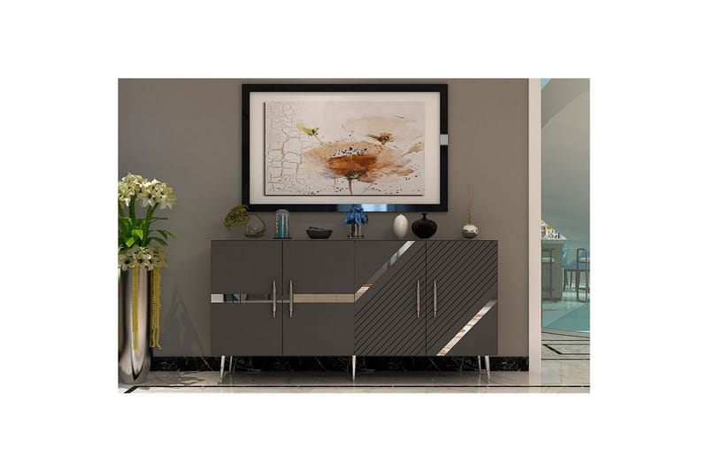 Konsoli Bielany Antrasiitti / Hopea - Antrasiitti / Hopea - Huonekalut - Pöytä & ruokailuryhmä - Apupöytä & sivupöytä - Konsolipöytä