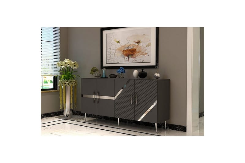 Konsoli Bielany Antrasiitti / Hopea - Antrasiitti / Hopea - Huonekalut - Pöytä & ruokailuryhmä - Apupöytä & sivupöytä - Konsolipöytä