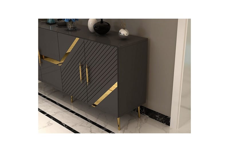 Konsoli Bielany Antrasiitti / Kulta - Antrasiitti / Kulta - Huonekalut - Pöytä & ruokailuryhmä - Apupöytä & sivupöytä - Konsolipöytä
