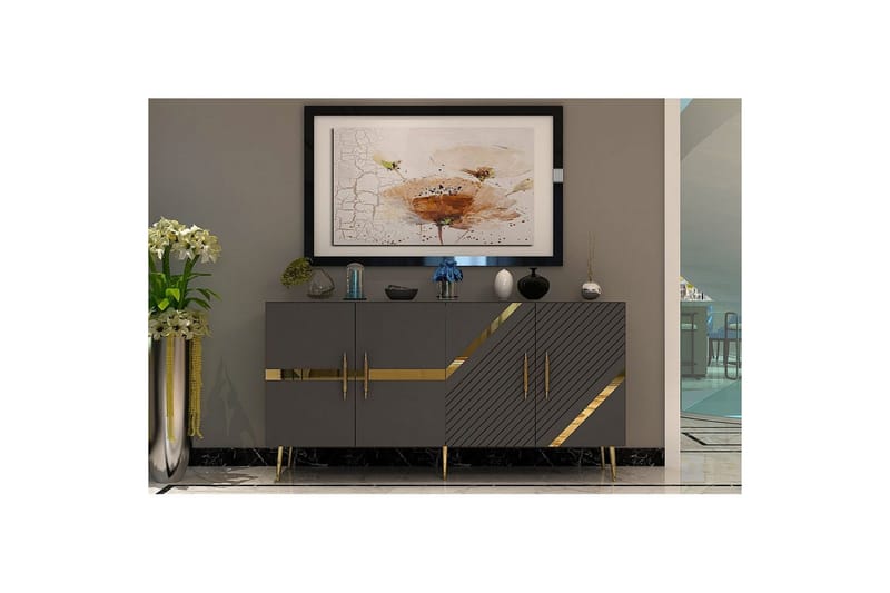 Konsoli Bielany Antrasiitti / Kulta - Antrasiitti / Kulta - Huonekalut - Pöytä & ruokailuryhmä - Apupöytä & sivupöytä - Konsolipöytä