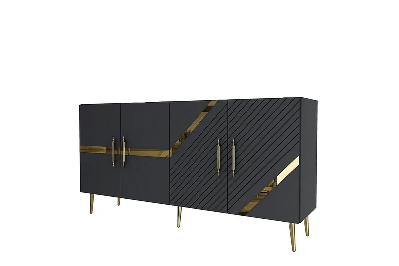 Konsoli Bielany Antrasiitti / Kulta - Antrasiitti / Kulta - Huonekalut - Pöytä & ruokailuryhmä - Apupöytä & sivupöytä - Konsolipöytä