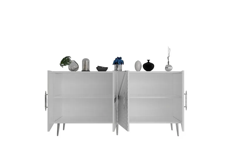 Konsoli Bielany Valkoinen / Hopea - Valkoinen / Hopea - Huonekalut - Pöytä & ruokailuryhmä - Apupöytä & sivupöytä - Konsolipöytä