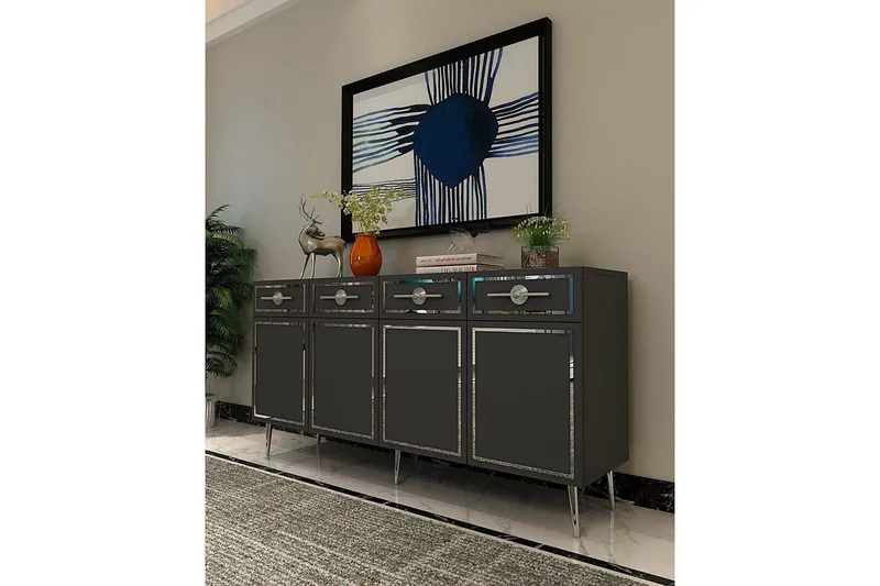 Konsoli Colomieuy Antrasiitti / Hopea - Antrasiitti / Hopea - Huonekalut - Pöytä & ruokailuryhmä - Apupöytä & sivupöytä - Konsolipöytä