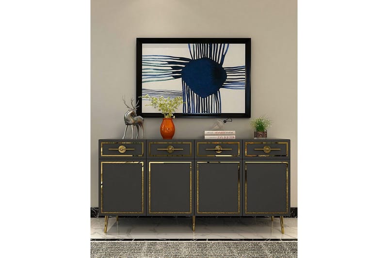 Konsoli Colomieuy Antrasiitti / Kulta - Antrasiitti / Kulta - Huonekalut - Pöytä & ruokailuryhmä - Apupöytä & sivupöytä - Konsolipöytä