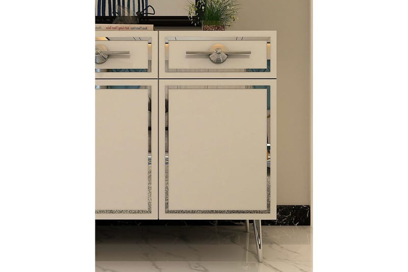 Konsoli Colomieuy Valkoinen / Hopea - Valkoinen / Hopea - Huonekalut - Pöytä & ruokailuryhmä - Apupöytä & sivupöytä - Konsolipöytä