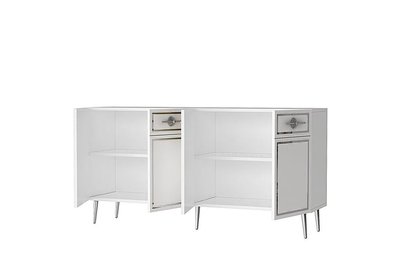 Konsoli Colomieuy Valkoinen / Hopea - Valkoinen / Hopea - Huonekalut - Pöytä & ruokailuryhmä - Apupöytä & sivupöytä - Konsolipöytä