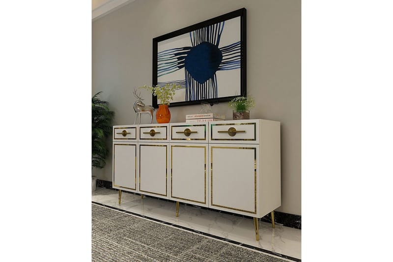 Konsoli Colomieuy Valkoinen / Kulta - Valkoinen / Kulta - Huonekalut - Pöytä & ruokailuryhmä - Apupöytä & sivupöytä - Konsolipöytä