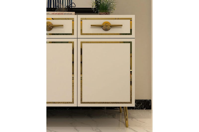 Konsoli Colomieuy Valkoinen / Kulta - Valkoinen / Kulta - Huonekalut - Pöytä & ruokailuryhmä - Apupöytä & sivupöytä - Konsolipöytä