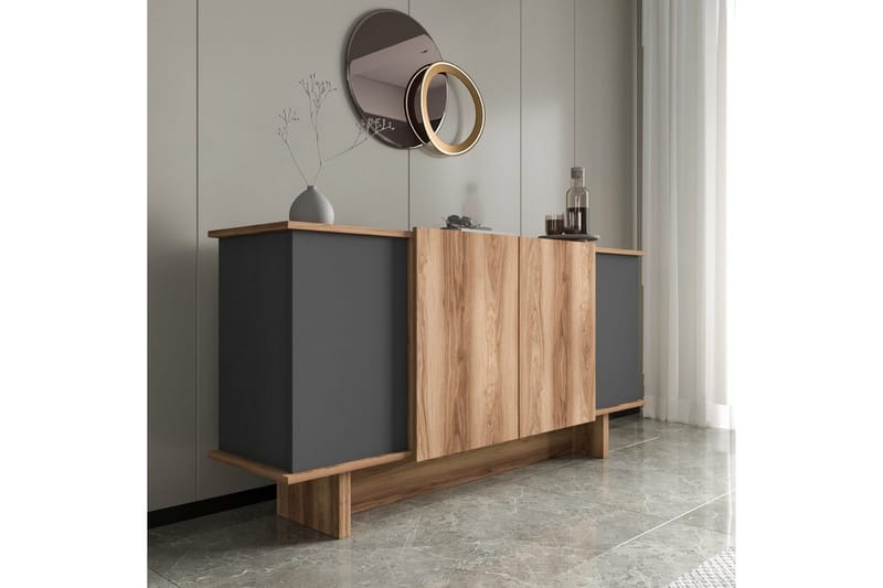 Konsoli Diannare Antrasiitti / Pähkinäpuu - Antrasiitti / Pähkinäpuu - Huonekalut - Pöytä & ruokailuryhmä - Apupöytä & sivupöytä - Konsolipöytä