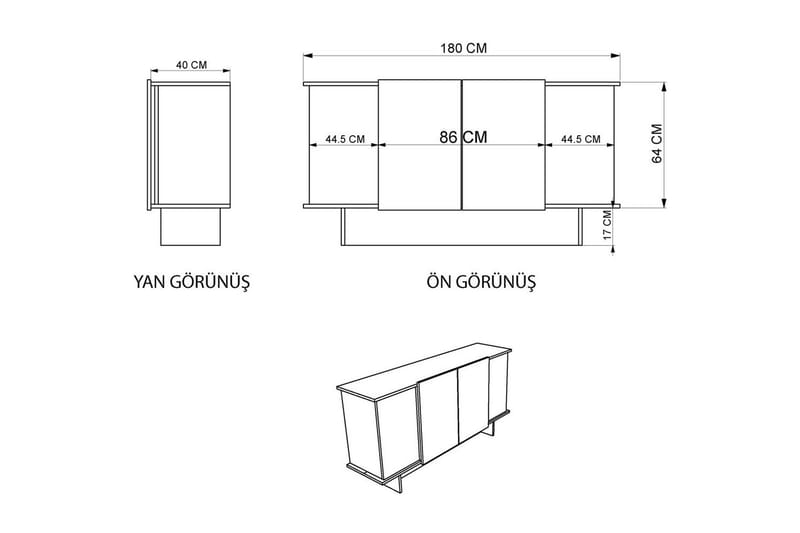 Konsoli Diannare Antrasiitti / Pähkinäpuu - Antrasiitti / Pähkinäpuu - Huonekalut - Pöytä & ruokailuryhmä - Apupöytä & sivupöytä - Konsolipöytä