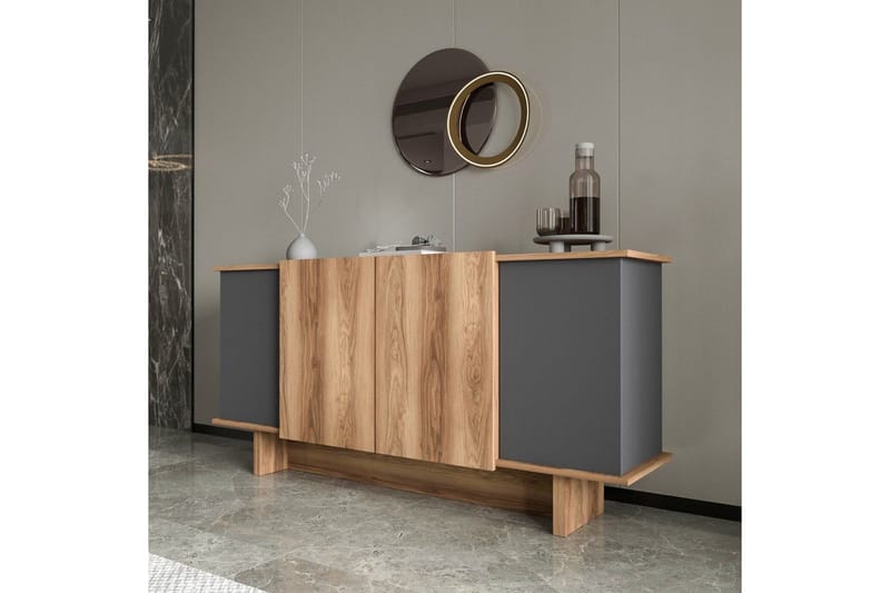 Konsoli Diannare Antrasiitti / Pähkinäpuu - Antrasiitti / Pähkinäpuu - Huonekalut - Pöytä & ruokailuryhmä - Apupöytä & sivupöytä - Konsolipöytä