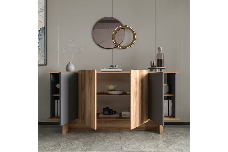 Konsoli Diannare Antrasiitti / Pähkinäpuu - Antrasiitti / Pähkinäpuu - Huonekalut - Pöytä & ruokailuryhmä - Apupöytä & sivupöytä - Konsolipöytä