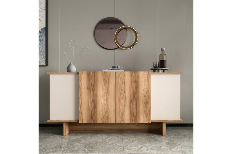 Konsoli Diannare Hiekka / pähkinäpuu - Hiekka / pähkinäpuu - Huonekalut - Pöytä & ruokailuryhmä - Apupöytä & sivupöytä - Konsolipöytä