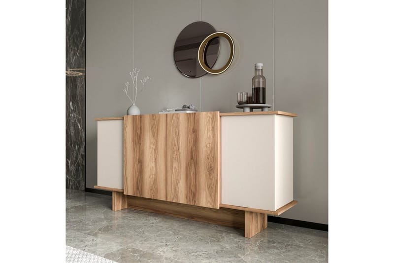 Konsoli Diannare Hiekka / pähkinäpuu - Hiekka / pähkinäpuu - Huonekalut - Pöytä & ruokailuryhmä - Apupöytä & sivupöytä - Konsolipöytä