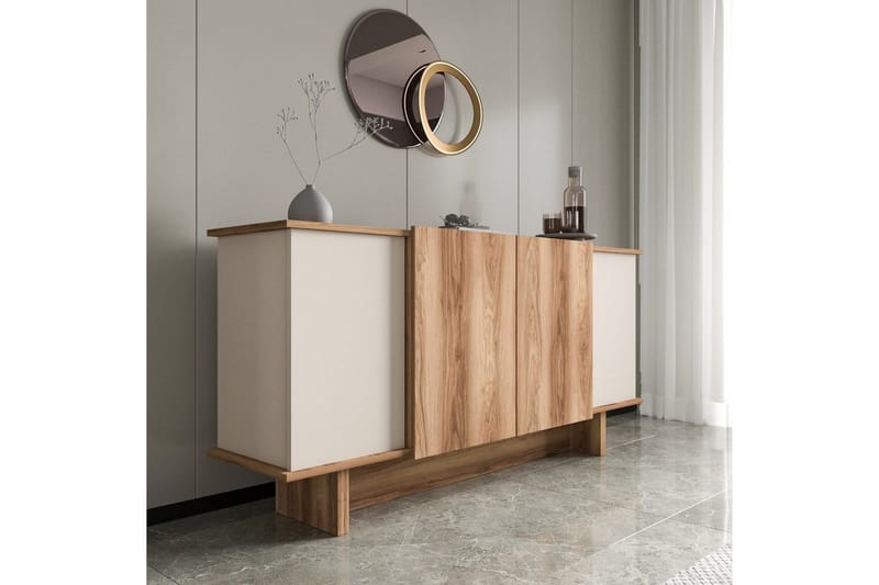 Konsoli Diannare Hiekka / pähkinäpuu - Hiekka / pähkinäpuu - Huonekalut - Pöytä & ruokailuryhmä - Apupöytä & sivupöytä - Konsolipöytä