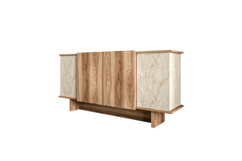 Konsoli Diannare Travertiini / Pähkinäpuu - Travertiini / Pähkinäpuu - Huonekalut - Pöytä & ruokailuryhmä - Apupöytä & sivupöytä - Konsolipöytä