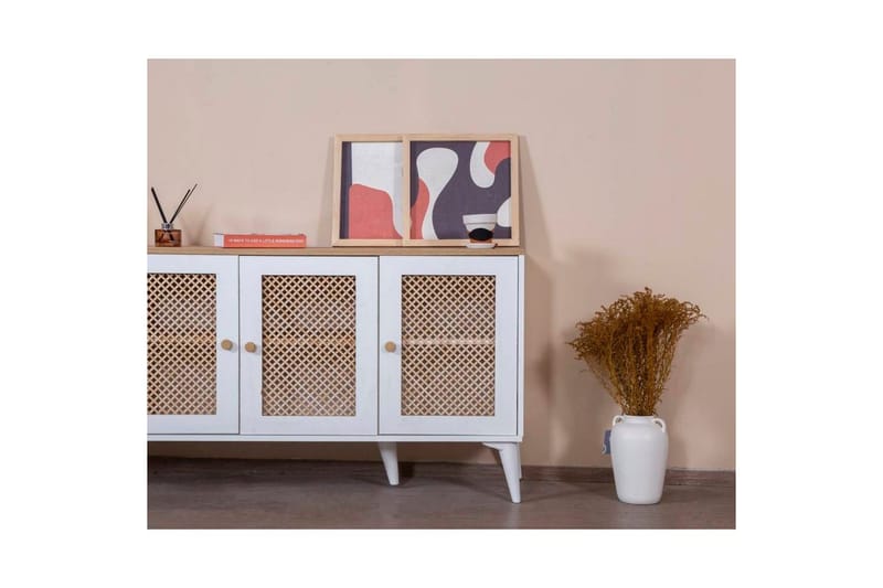 Konsoli Hanhi Valkoinen / Tammi - Valkoinen / Tammi - Huonekalut - Pöytä & ruokailuryhmä - Apupöytä & sivupöytä - Konsolipöytä