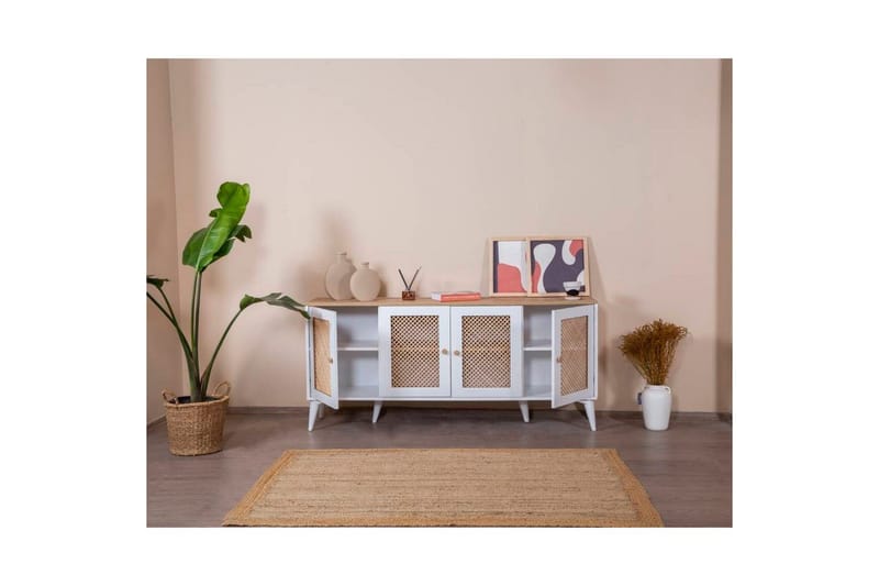 Konsoli Hanhi Valkoinen / Tammi - Valkoinen / Tammi - Huonekalut - Pöytä & ruokailuryhmä - Apupöytä & sivupöytä - Konsolipöytä