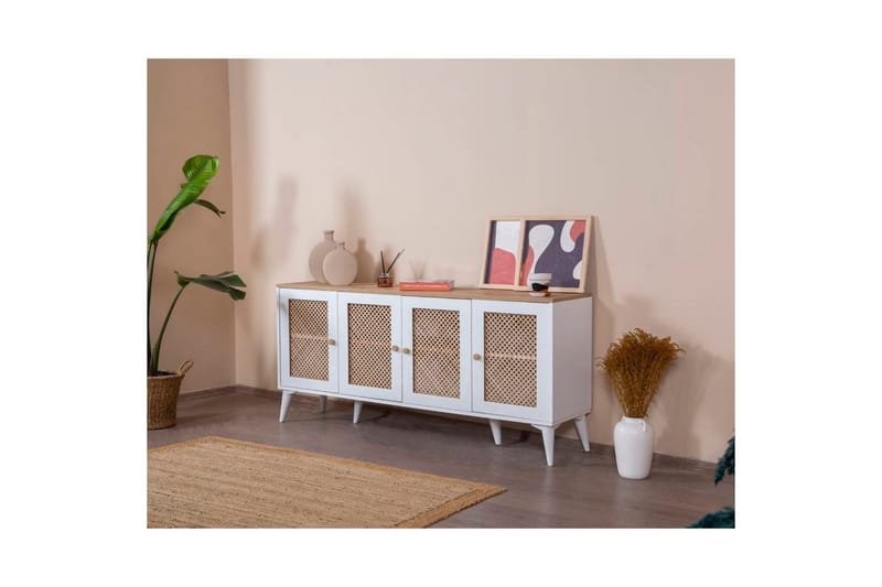 Konsoli Hanhi Valkoinen / Tammi - Valkoinen / Tammi - Huonekalut - Pöytä & ruokailuryhmä - Apupöytä & sivupöytä - Konsolipöytä