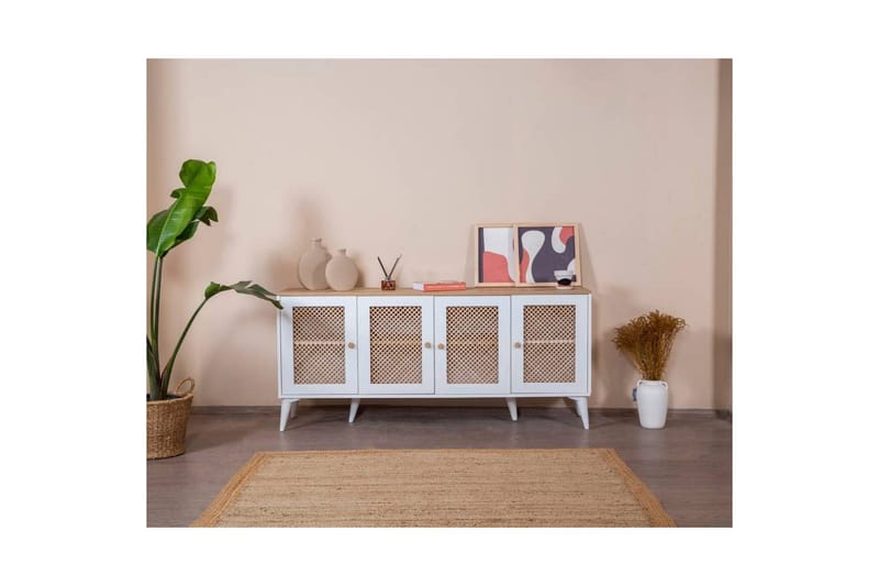 Konsoli Hanhi Valkoinen / Tammi - Valkoinen / Tammi - Huonekalut - Pöytä & ruokailuryhmä - Apupöytä & sivupöytä - Konsolipöytä