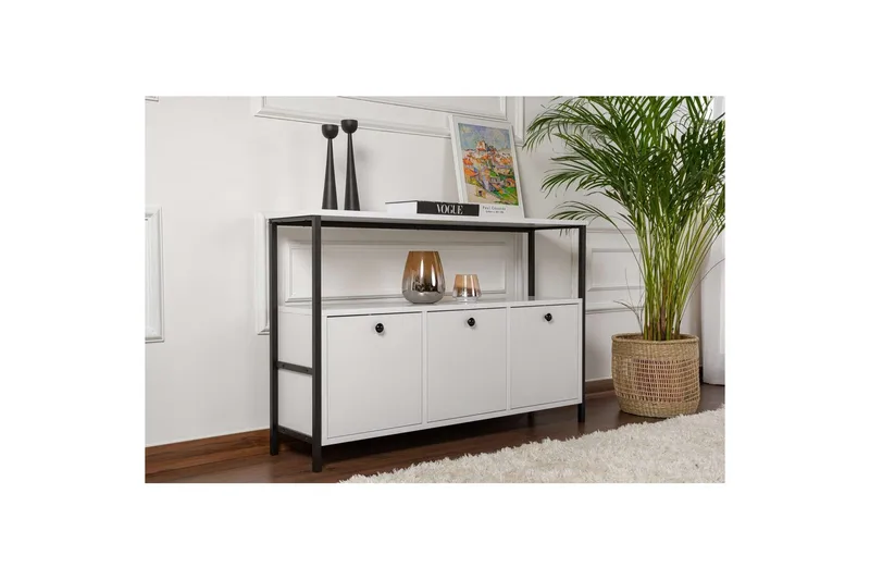 Konsoli Hemani Valkoinen Musta - Valkoinen Musta - Huonekalut - Pöytä & ruokailuryhmä - Apupöytä & sivupöytä - Konsolipöytä