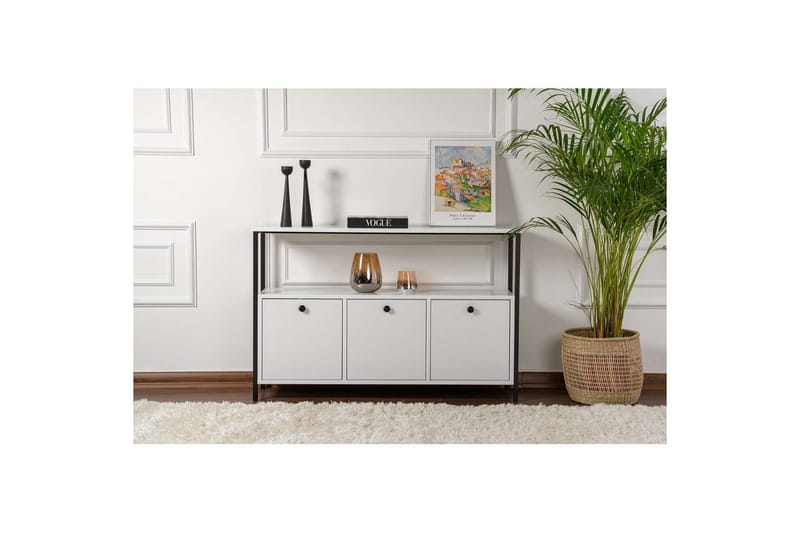 Konsoli Hemani Valkoinen Musta - Valkoinen Musta - Huonekalut - Pöytä & ruokailuryhmä - Apupöytä & sivupöytä - Konsolipöytä