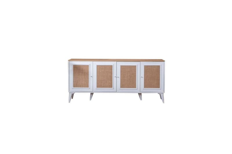 Konsoli Jatinder valkoinen / tammi, Keskisävyinen puu/Valkoinen