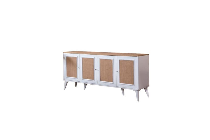 Konsoli Jatinder valkoinen / tammi - Keskisävyinen puu/Valkoinen - Huonekalut - Pöytä & ruokailuryhmä - Apupöytä & sivupöytä - Konsolipöytä