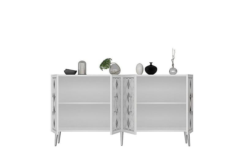 Konsoli Kupu Valkoinen / Hopea - Valkoinen / Hopea - Huonekalut - Pöytä & ruokailuryhmä - Apupöytä & sivupöytä - Konsolipöytä