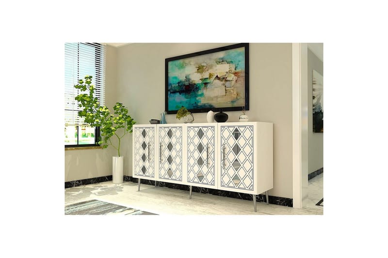 Konsoli Kupu Valkoinen / Hopea - Valkoinen / Hopea - Huonekalut - Pöytä & ruokailuryhmä - Apupöytä & sivupöytä - Konsolipöytä