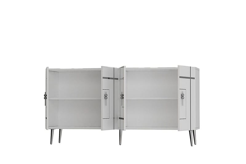 Konsoli Linja Valkoinen / Hopea - Valkoinen / Hopea - Huonekalut - Pöytä & ruokailuryhmä - Apupöytä & sivupöytä - Konsolipöytä