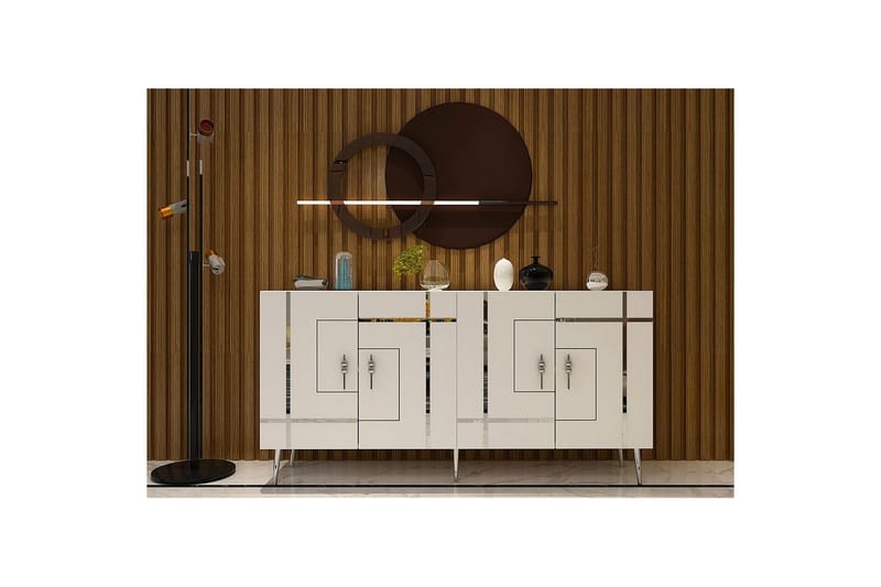 Konsoli Linja Valkoinen / Hopea - Valkoinen / Hopea - Huonekalut - Pöytä & ruokailuryhmä - Apupöytä & sivupöytä - Konsolipöytä