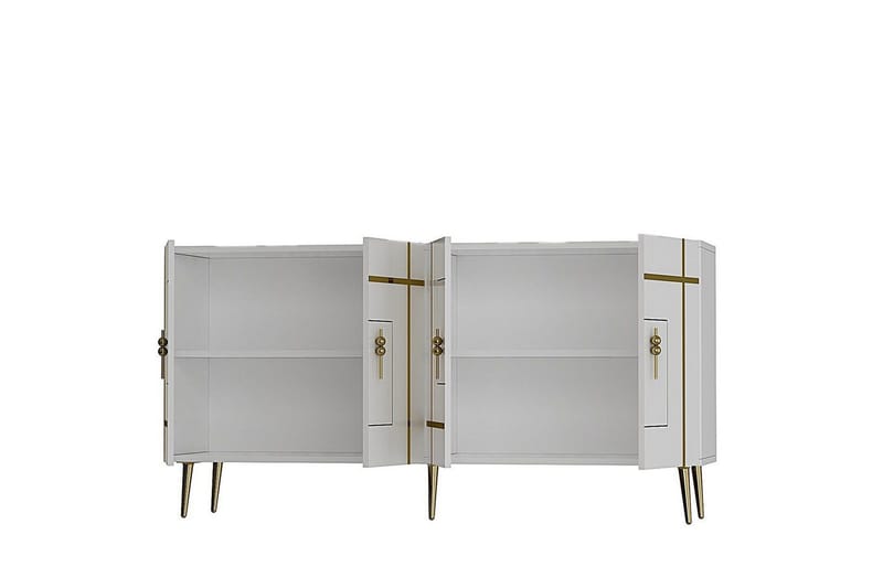 Konsoli Linja Valkoinen / Kulta - Valkoinen / Kulta - Huonekalut - Pöytä & ruokailuryhmä - Apupöytä & sivupöytä - Konsolipöytä