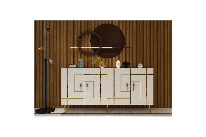 Konsoli Linja Valkoinen / Kulta - Valkoinen / Kulta - Huonekalut - Pöytä & ruokailuryhmä - Apupöytä & sivupöytä - Konsolipöytä