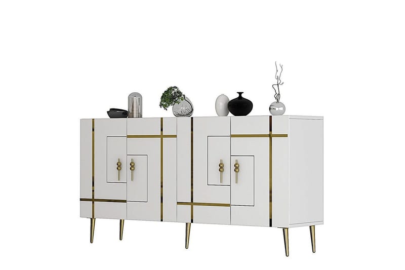 Konsoli Linja Valkoinen / Kulta - Valkoinen / Kulta - Huonekalut - Pöytä & ruokailuryhmä - Apupöytä & sivupöytä - Konsolipöytä
