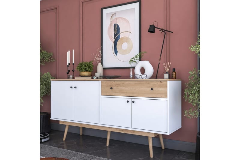 Konsoli Miraenis Pähkinäpuu / Valkoinen - Tummanruskea/Valkoinen - Huonekalut - Pöytä & ruokailuryhmä - Apupöytä & sivupöytä - Konsolipöytä