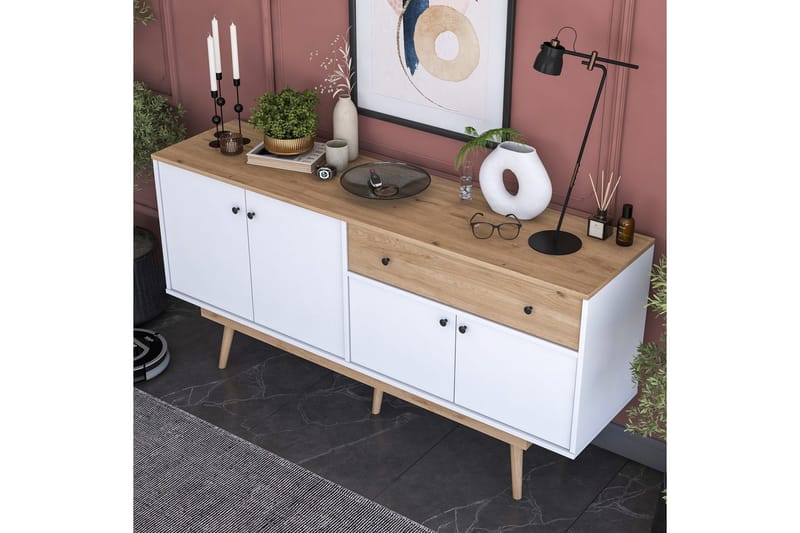 Konsoli Miraenis Pähkinäpuu / Valkoinen - Tummanruskea/Valkoinen - Huonekalut - Pöytä & ruokailuryhmä - Apupöytä & sivupöytä - Konsolipöytä