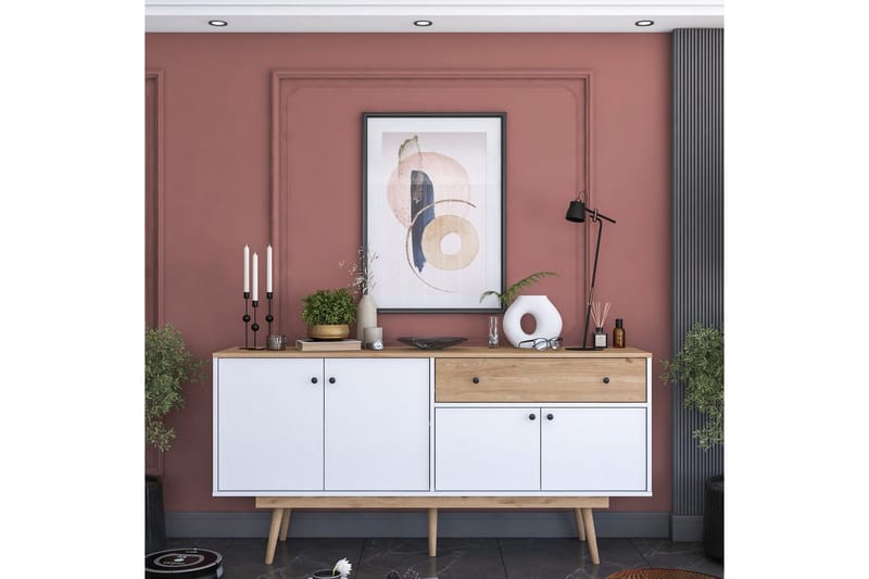 Konsoli Miraenis Pähkinäpuu / Valkoinen - Tummanruskea/Valkoinen - Huonekalut - Pöytä & ruokailuryhmä - Apupöytä & sivupöytä - Konsolipöytä