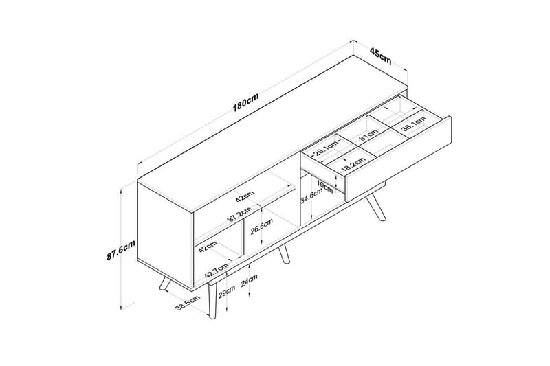 Konsoli Miraenis Pähkinäpuu / Valkoinen - Tummanruskea/Valkoinen - Huonekalut - Pöytä & ruokailuryhmä - Apupöytä & sivupöytä - Konsolipöytä