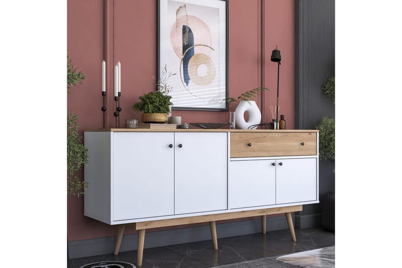 Konsoli Miraenis Pähkinäpuu / Valkoinen - Tummanruskea/Valkoinen - Huonekalut - Pöytä & ruokailuryhmä - Apupöytä & sivupöytä - Konsolipöytä