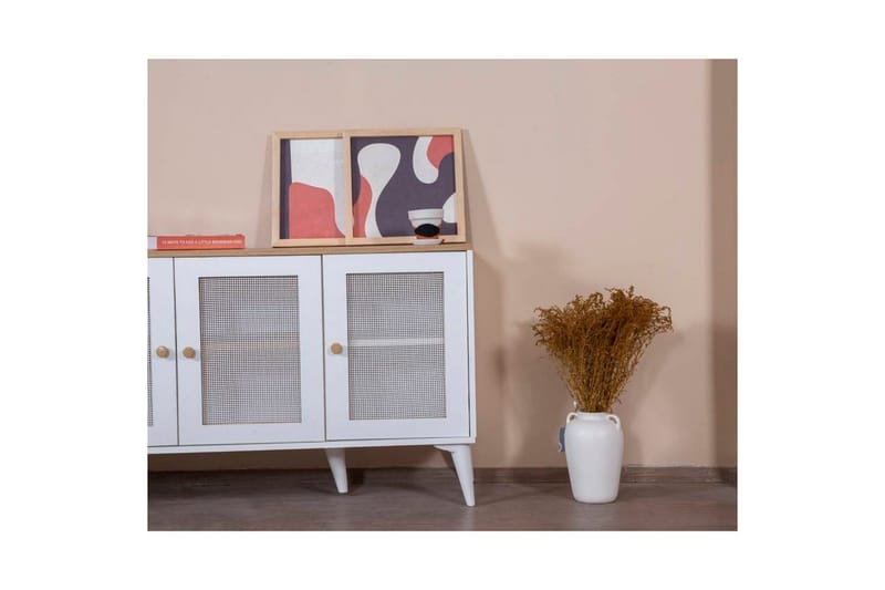 Konsoli Mjudi Valkoinen / Tammi - Valkoinen / Tammi - Huonekalut - Pöytä & ruokailuryhmä - Apupöytä & sivupöytä - Konsolipöytä