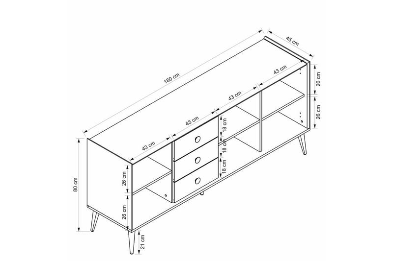 Konsoli Ralor Valkoinen - Valkoinen - Huonekalut - Pöytä & ruokailuryhmä - Apupöytä & sivupöytä - Konsolipöytä