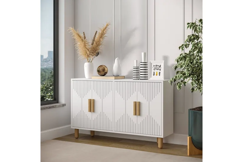 Konsoli Roger Valkoinen - Valkoinen - Huonekalut - Pöytä & ruokailuryhmä - Apupöytä & sivupöytä - Konsolipöytä