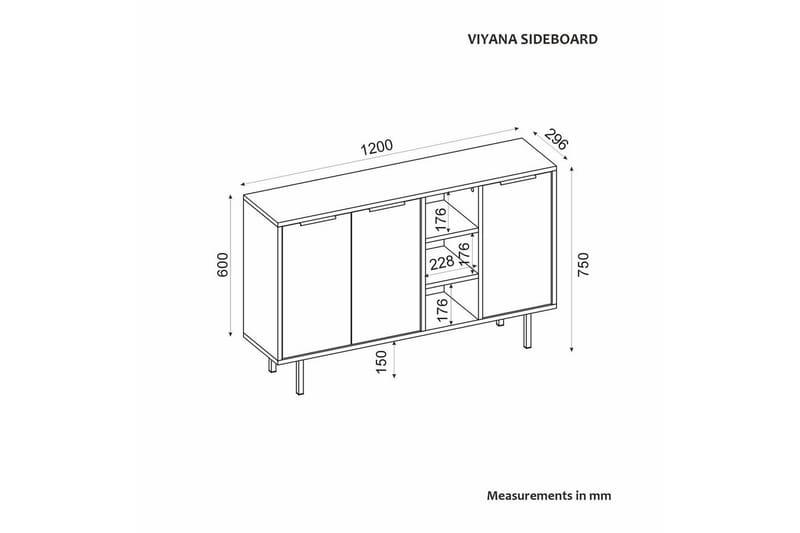 Konsoli Schmida Safidoniritammi / Valkoinen - Sininen/Valkoinen - Huonekalut - Pöytä & ruokailuryhmä - Apupöytä & sivupöytä - Konsolipöytä