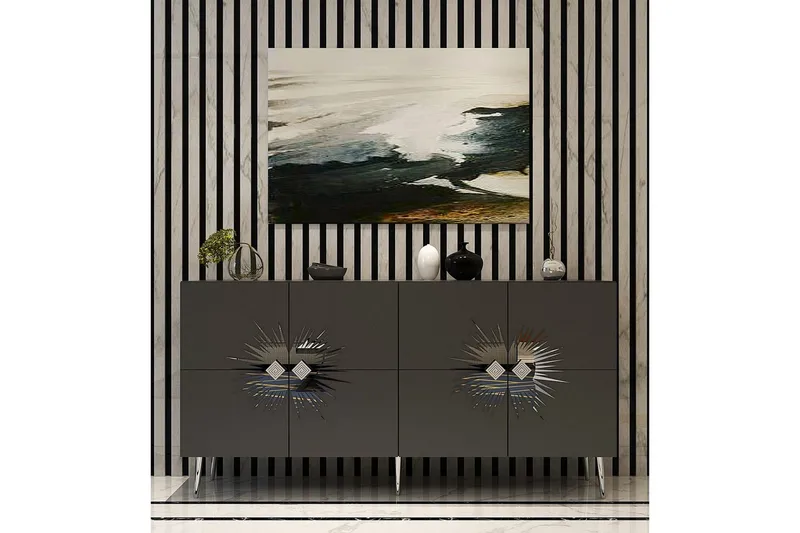 Konsoli Tari Antrasiitti / Hopea - Antrasiitti / Hopea - Huonekalut - Pöytä & ruokailuryhmä - Apupöytä & sivupöytä - Konsolipöytä