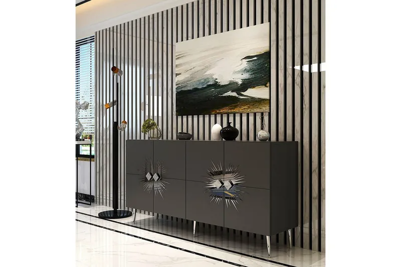 Konsoli Tari Antrasiitti / Hopea - Antrasiitti / Hopea - Huonekalut - Pöytä & ruokailuryhmä - Apupöytä & sivupöytä - Konsolipöytä