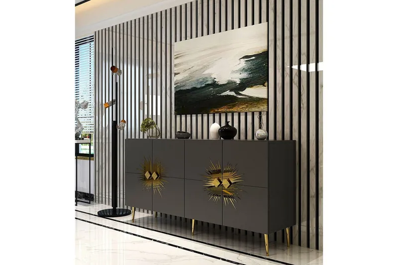 Konsoli Tari Antrasiitti / Kulta - Antrasiitti / Kulta - Huonekalut - Pöytä & ruokailuryhmä - Apupöytä & sivupöytä - Konsolipöytä